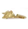 Chihuahua short-haired, Chihuahua smooth I - brooch with a clip, gold-plated holder for a start number, a gift for a dog show by Art-Dog brand.