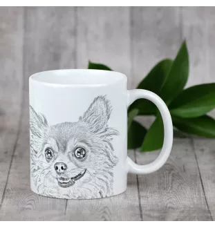 Chihuahua à poil long - tasse avec chien, une tasse joyeuse pour les amoureux des chiens, un cadeau personnalisé de la marque Art-Dog