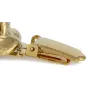 Chihuahua short-haired, Chihuahua smooth I - brooch with a clip, gold-plated holder for a start number, a gift for a dog show by Art-Dog brand.