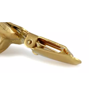 Chihuahua short-haired, Chihuahua smooth I - brooch with a clip, gold-plated holder for a start number, a gift for a dog show by Art-Dog brand.