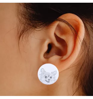 Chihuahua à poil court I - boucles d'oreilles uniques avec un chien, votre animal de compagnie sur un porte-clés, marque propre Art-Dog