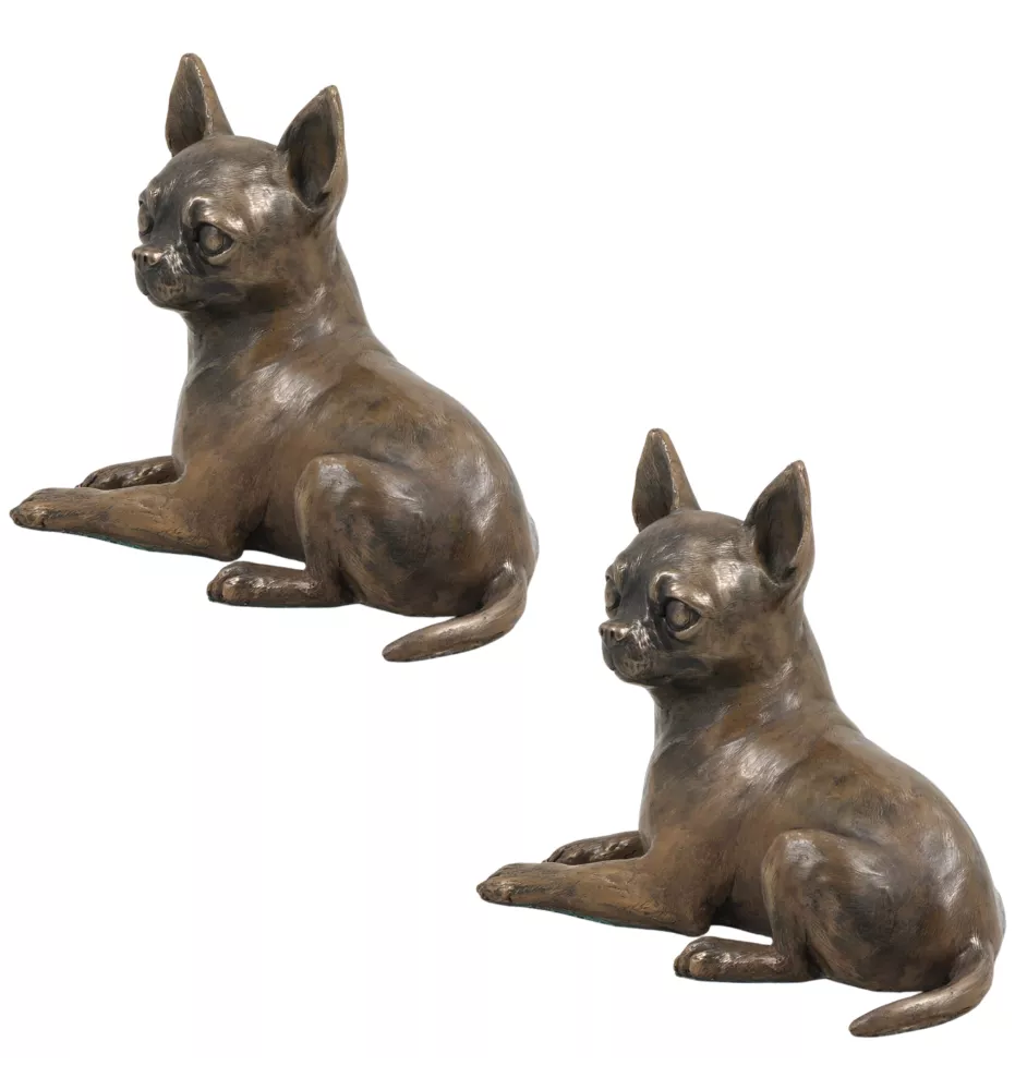 Chihuahua krótkowłosy statuetka na piaskowym kamieniu Art-Dog