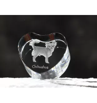 Chihuahua krótkowłosy serce kryształowe z psem Art-Dog