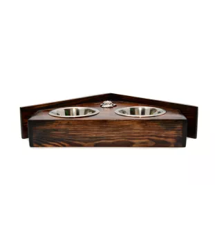 Chihuahua short-haired, Chihuahua smooth - wooden stand with bowls for a dog, decorative dog bowls, a gift for adopting a dog from the Art-Dog brand
