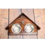 Chihuahua short-haired, Chihuahua smooth - wooden stand with bowls for a dog, decorative dog bowls, a gift for adopting a dog from the Art-Dog brand