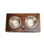 Chihuahua à poil court - support en bois avec des bols pour chien, bols pour chien en acier, cadeau pour l'adoption d'un chien de la marque Art-Dog
