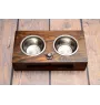 Chihuahua short-haired, Chihuahua smooth - wooden stand with bowls for a dog, steel dog bowls, a gift for adopting a dog from the Art-Dog brand