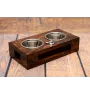 Chihuahua short-haired, Chihuahua smooth - wooden stand with bowls for a dog, steel dog bowls, a gift for adopting a dog from the Art-Dog brand