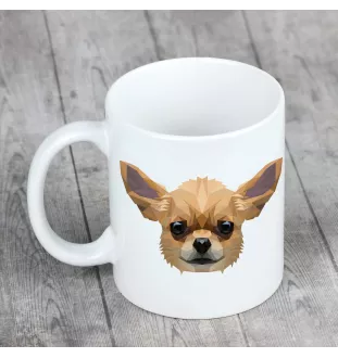Chihuahua short-haired, Chihuahua smooth - cup with a geometric dog image and the inscription Art-Dog