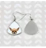 Chihuahua à poil court - boucles d'oreilles avec une photo et un motif de chien géométrique Art-Dog
