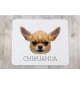 Chihuahua à poil court - tapis de souris géométrique avec photo et inscription Art-Dog