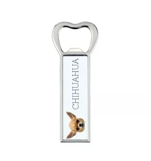 Chihuahua à poil court - ouvre-bouteille avec une image et une inscription pour la bière Art-Dog