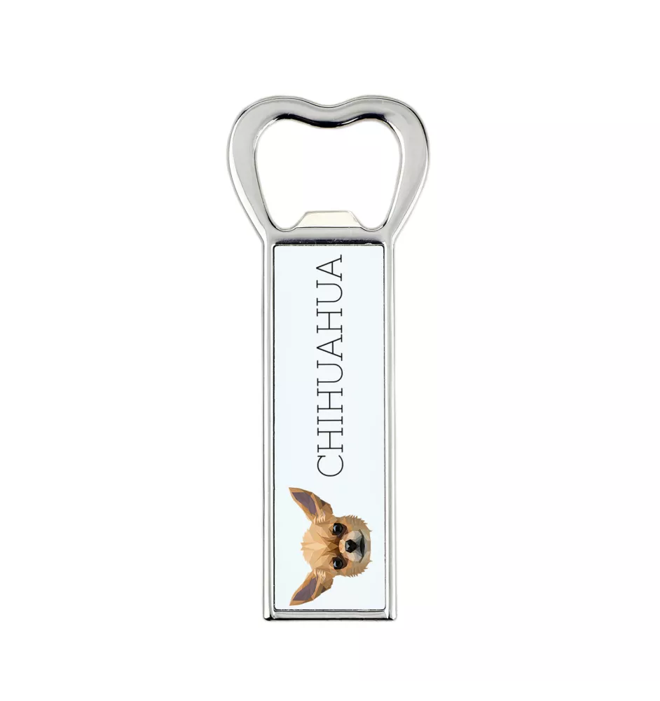 Chihuahua à poil court - ouvre-bouteille avec une image et une inscription pour la bière Art-Dog