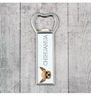 Chihuahua à poil court - ouvre-bouteille avec une image et une inscription pour la bière Art-Dog