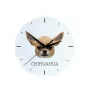 Chihuahua short-haired, Chihuahua smooth - geometric wall clock with a picture and the brand name Art-Dog