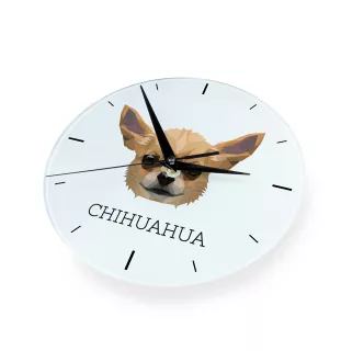 Chihuahua krótkowłosy zegar geometryczny Art-Dog
