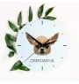 Chihuahua à poil court - horloge murale géométrique avec photo et logo de la marque Art-Dog