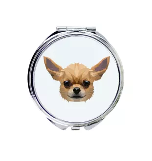 Chihuahua short-haired, Chihuahua smooth - mirror with a geometric design and the brand name Art-Dog