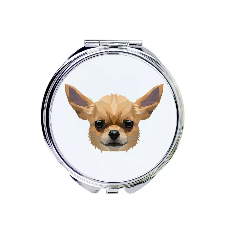 Chihuahua Kurzhaar - Spiegel mit Foto und geometrischem Aufdruck der Marke Art-Dog