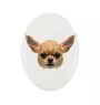 Chihuahua à poil court - une plaque avec une photo et un motif géométrique de la marque Art-Dog