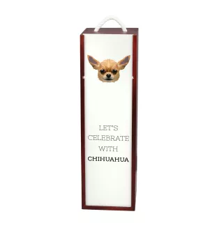 Chihuahua short-haired, Chihuahua smooth - geometric box with a picture and inscription for wine by Art-Dog