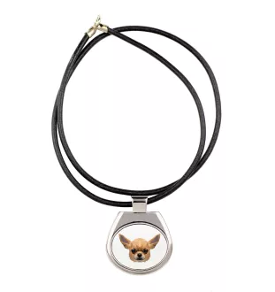 Chihuahua à poil court - collier avec une photo et un motif géométrique de la marque Art-Dog