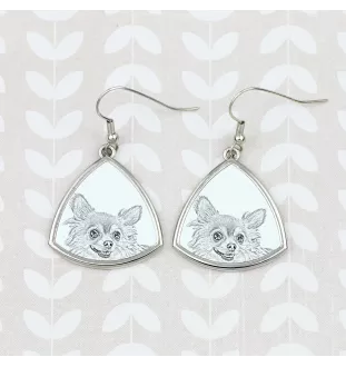 Chihuahua short-haired, Chihuahua smooth I - dog earrings, hanging earrings with a picture, personalized jewelry with Art-Dog brand print