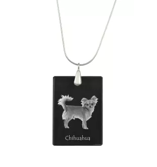Chihuahua à poil court - Pendentif en cristal avec chien, collier en argent avec photo, pendentif personnalisé par la marque Art-Dog