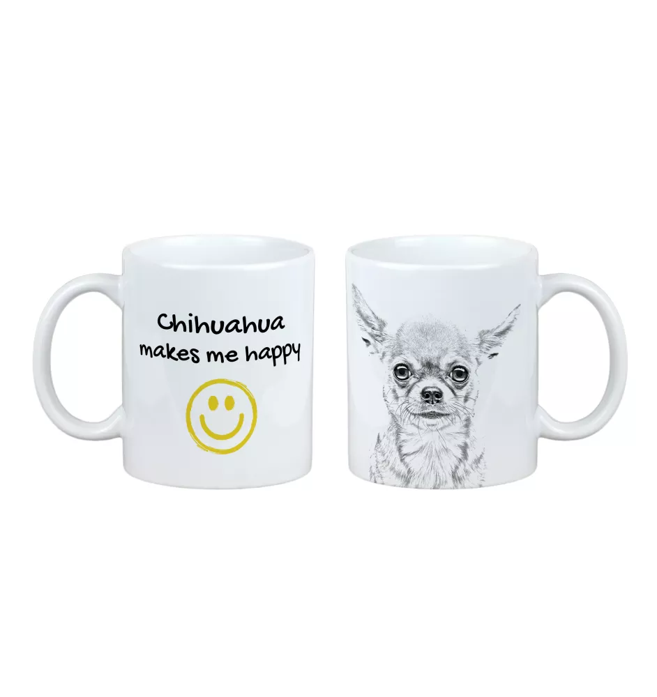 Chihuahua à poil court - tasse avec chien, une tasse joyeuse pour les amoureux des chiens, un cadeau personnalisé de la marque Art-Dog