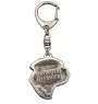 Border Terrier - Silver-plated key ring with dog, handbag decoration, backpack pendant by Art-Dog brand