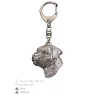 Border Terrier - Silver-plated key ring with dog, handbag decoration, backpack pendant by Art-Dog brand