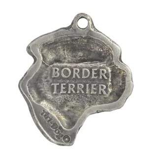Border Terrier - Silver-plated key ring with dog, handbag decoration, backpack pendant by Art-Dog brand