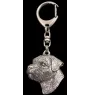 Border Terrier - Silver-plated key ring with dog, handbag decoration, backpack pendant by Art-Dog brand