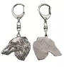 Borzoi, Russian Hunting Sighthound, Russian Wolfhound - Silver-plated key ring with dog, handbag decoration, backpack pendant by Art-Dog brand