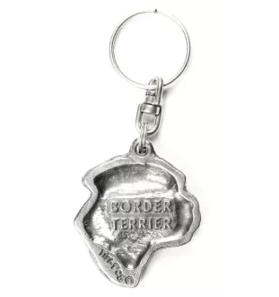 Border Terrier - Silver-plated dog pendant, handbag decoration, backpack pendant by Art-Dog brand