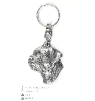 Border Terrier - Silver-plated dog pendant, handbag decoration, backpack pendant by Art-Dog brand