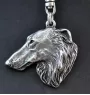 Barsoi, Russischer Jagdwindhund, Barzaia - Versilberter Schlüsselanhänger mit Hund, Handtaschen-Dekoration, Rucksack-Anhänger der Marke Art-Dog