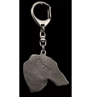 Barzoi, Levrier De Chasse Russe, Lévrier russe - Porte-clés argenté avec chien, décoration de sac à main, pendentif de sac à dos par la marque Art-Dog