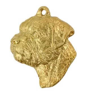 Border Terrier - Gilded key ring with dog, handbag decoration, luxury accessory by Art-Dog brand