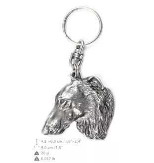 Barsoi, Russischer Jagdwindhund, Barzaia - Versilberte Hund Anhänger, Handtasche Dekoration, Rucksack-Anhänger von Art-Dog Marke