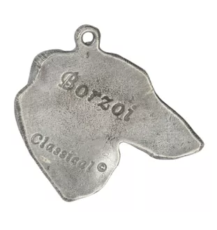 Borzoi, Russian Hunting Sighthound, Russian Wolfhound - Silver-plated dog pendant, handbag decoration, backpack pendant by Art-Dog brand
