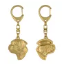 Border Terrier - Gilded key ring with dog in gift box, handbag decoration, luxury accessory by Art-Dog brand