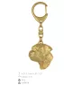 Border Terrier - Gilded key ring with dog in gift box, handbag decoration, luxury accessory by Art-Dog brand