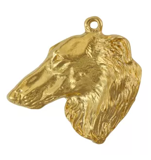 Barsoi, Russischer Jagdwindhund, Barzaia - Vergoldeter Schlüsselanhänger mit Hund, Handtaschenschmuck, Luxus-Accessoire der Marke Art-Dog