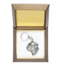Border Terrier - Silver-plated pendant with a dog in a decorative box, handbag decoration, backpack pendant by Art-Dog brand