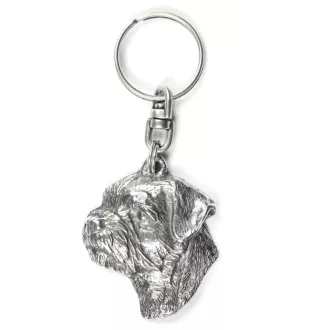 Border Terrier - Silver-plated pendant with a dog in a decorative box, handbag decoration, backpack pendant by Art-Dog brand