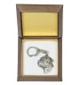 Border Terrier - Silver-plated key ring with a dog in a gift box, handbag decoration, backpack pendant by Art-Dog brand