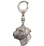 Border Terrier - Silver-plated key ring with a dog in a gift box, handbag decoration, backpack pendant by Art-Dog brand