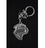 Border Terrier - Silver-plated key ring with a dog in a gift box, handbag decoration, backpack pendant by Art-Dog brand