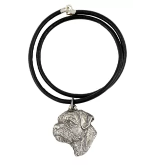 Border Terrier - Halskette mit Hund, versilberter Anhänger für Hundefans, einzigartiger Schmuck der Marke Art-Dog